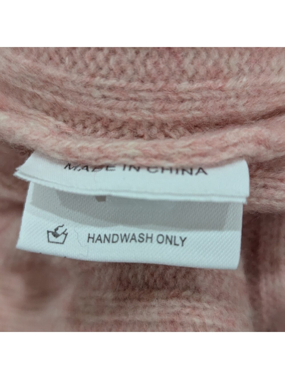 Liny Xin 100% Merino Wool Ribbed Turtleneck Sweater Pink Tagged XXL Fits US L/XL - Picture 9 of 10